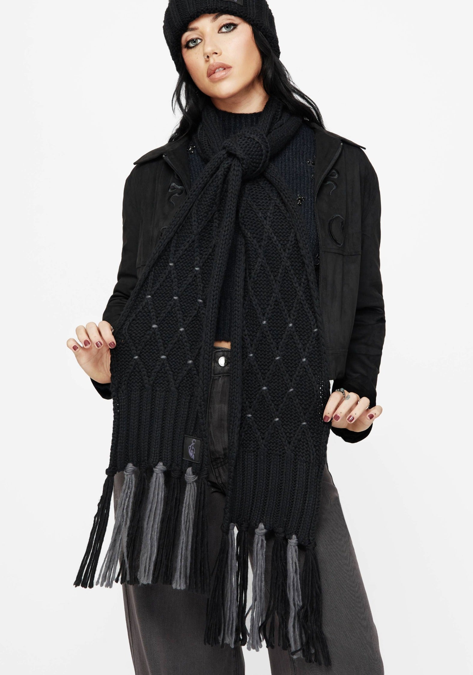 Layla Criss Cross Black Scarf – Disturbia