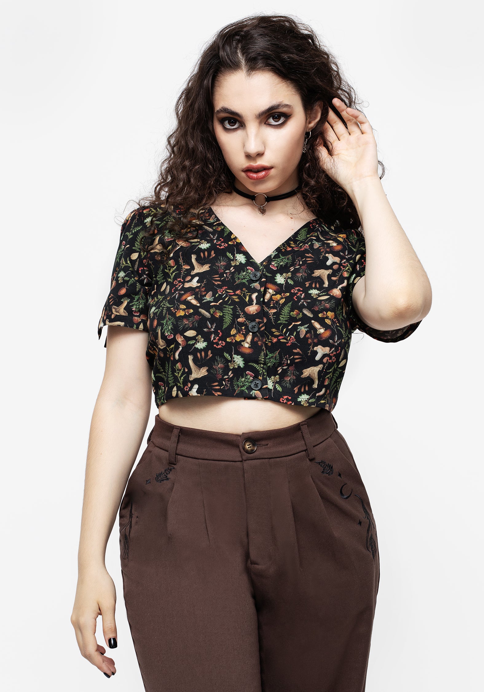 Vasilisa Button Up Crop Top Disturbia vasilisa-button-up-crop-top-disturbia