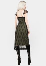 Gladioli Stretch Lace Midi Dress