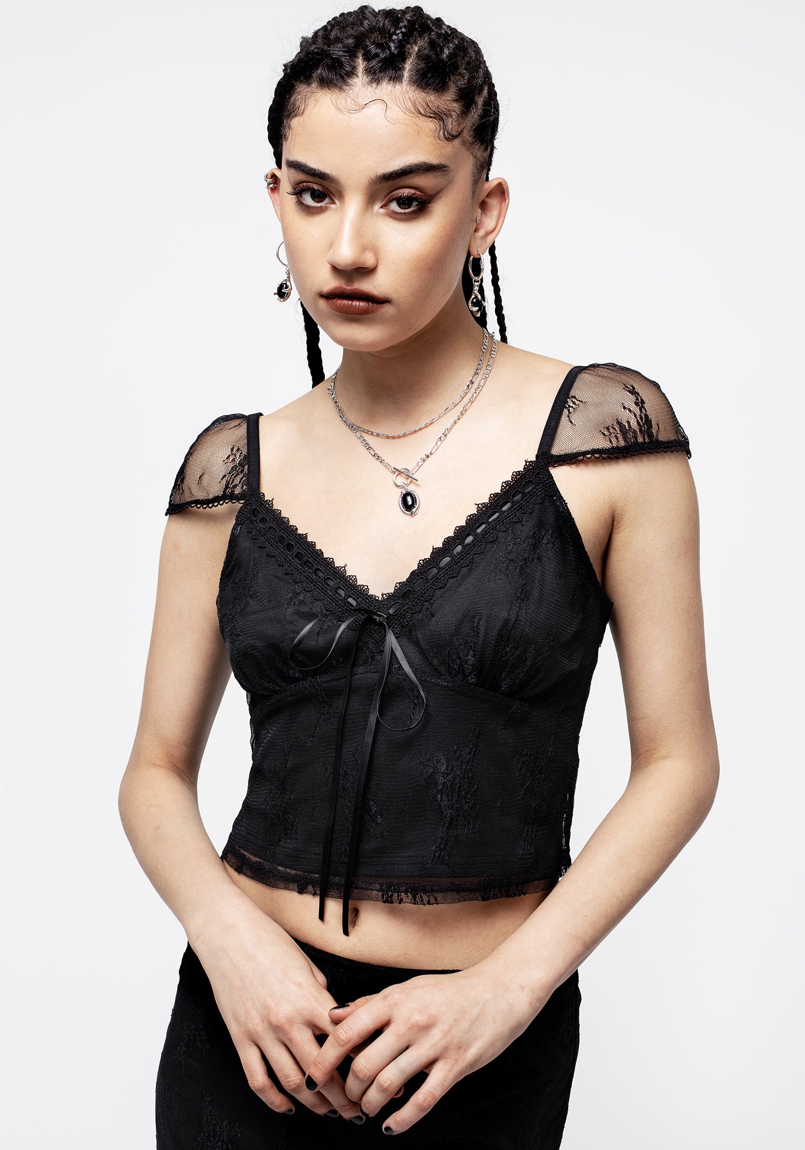 Hailey Stretch Lace Cami Top Disturbia hailey-stretch-lace-cami-top-disturbia