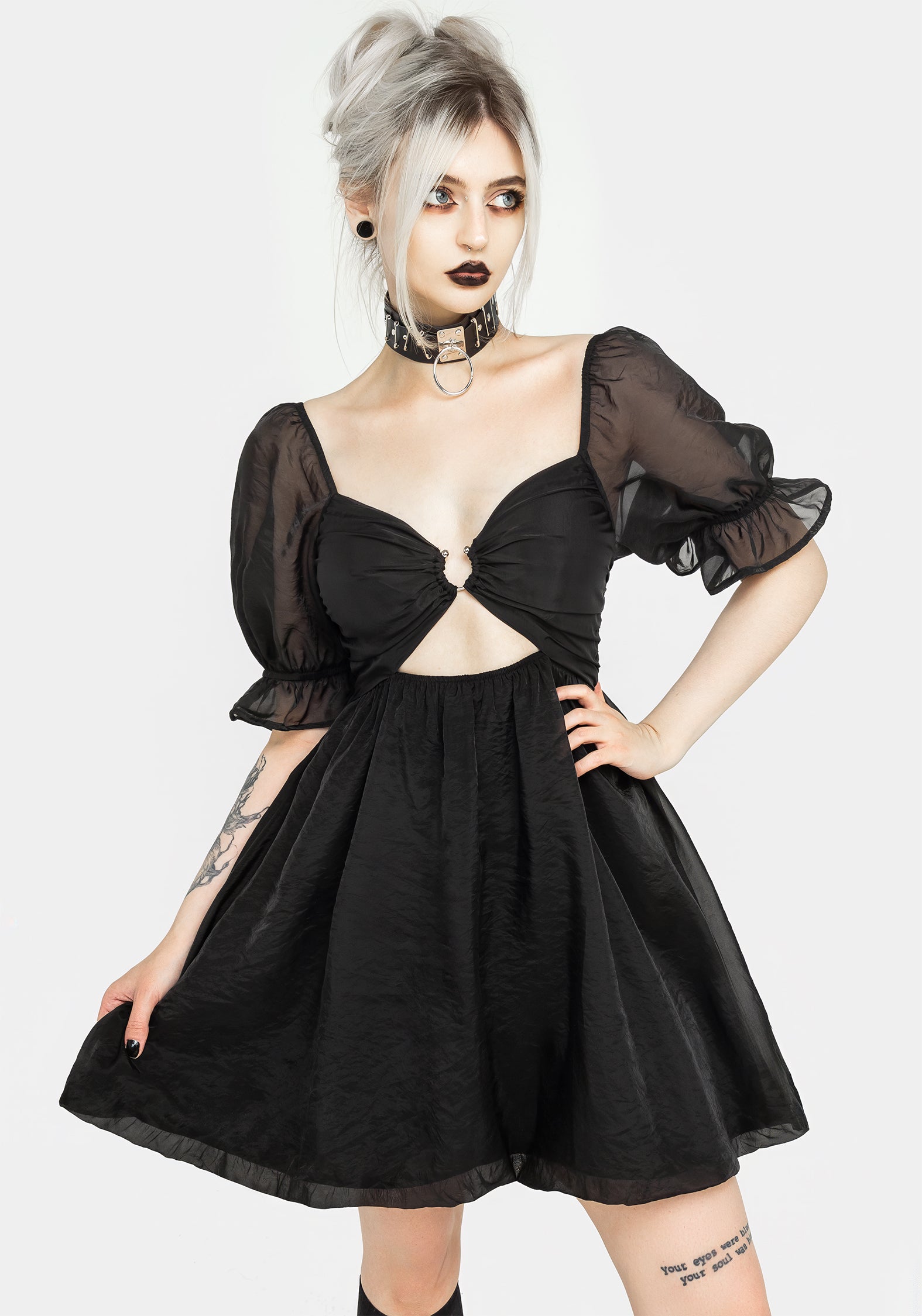 【sena】Acka. ◎ sheer puff dress ◎size2 Disturbia | Tiffany Organza Puff Mini Dress | Dresses