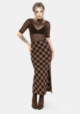 Wane Check Buckle Midaxi Skirt