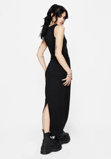 Fright Cotton Pentagram Embroidered Maxi Dress