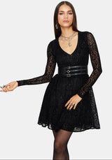 Disrupt Flocked Mesh Mini Dress