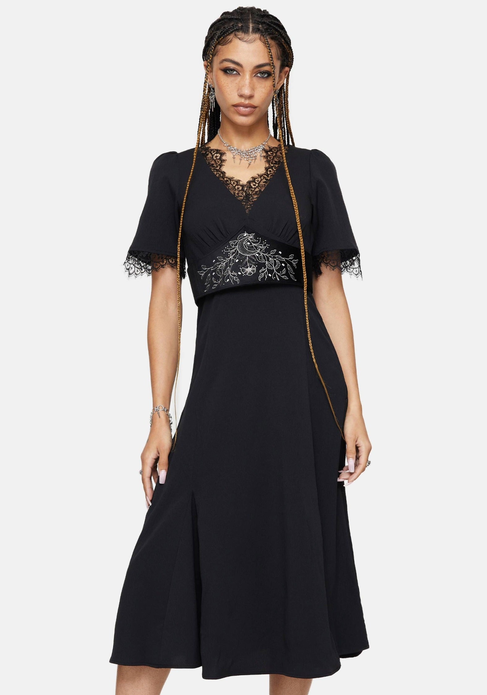 midi dresses uk Altha Lace Back V Neck Dress – Disturbia Uranie Mint Green Gathered Size:39EU Wedding Dress Hire Brisbane