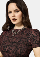 Annabel Inverted Raven Print Shirred Mini Dress