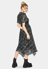 Rhoswen Checked Hanky Hem Midaxi Shirt Dress UK 10