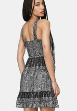 Zelira Paisley Shirred Mini Dress