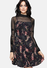 Noctua Owl Foxglove Printed Button Up Cami Mini Dress