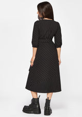 Kallista Striped Midi Wrap Dress