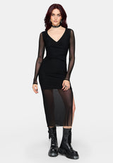 Zillah Ruched Wrap Mesh Midaxi Dress
