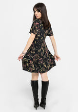 Dionaea Flytrap Print Wrap Mini Dress