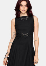 Cissa Buckle Front Pleated Midi Dress