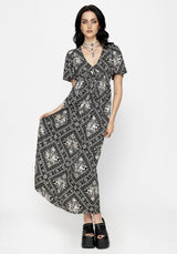 Hexweave Print Floaty Sleeve Maxi Dress