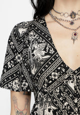 Hexweave Print Floaty Sleeve Maxi Dress