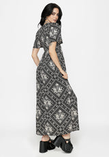 Hexweave Print Floaty Sleeve Maxi Dress