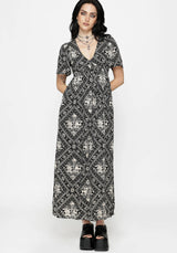 Hexweave Print Floaty Sleeve Maxi Dress