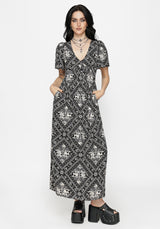 Hexweave Print Floaty Sleeve Maxi Dress