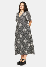 Hexweave Print Floaty Sleeve Maxi Dress