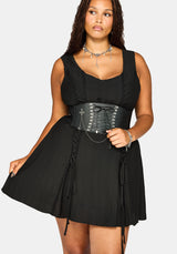 Tasmina Lace Up Front Mini Dress