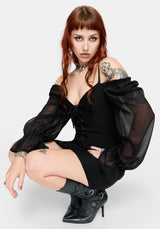Lena Lace Up Front Mini Dress