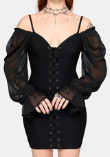 Lena Lace Up Front Mini Dress