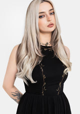 Rootweave Embroidered Shirred Side Midi Dress