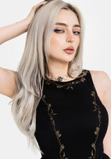 Rootweave Embroidered Shirred Side Midi Dress