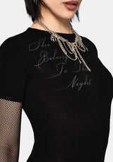 Shae Fishnet Long Sleeve Mini Dress