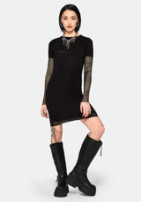 Shae Fishnet Long Sleeve Mini Dress