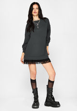 Erisda Lace Hem Sweater Dress
