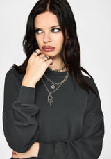 Erisda Lace Hem Sweater Dress