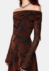 Allegra Bardot Flocked Mini Dress