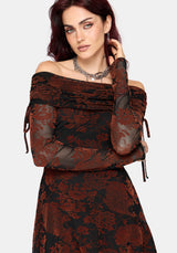 Allegra Bardot Flocked Mini Dress