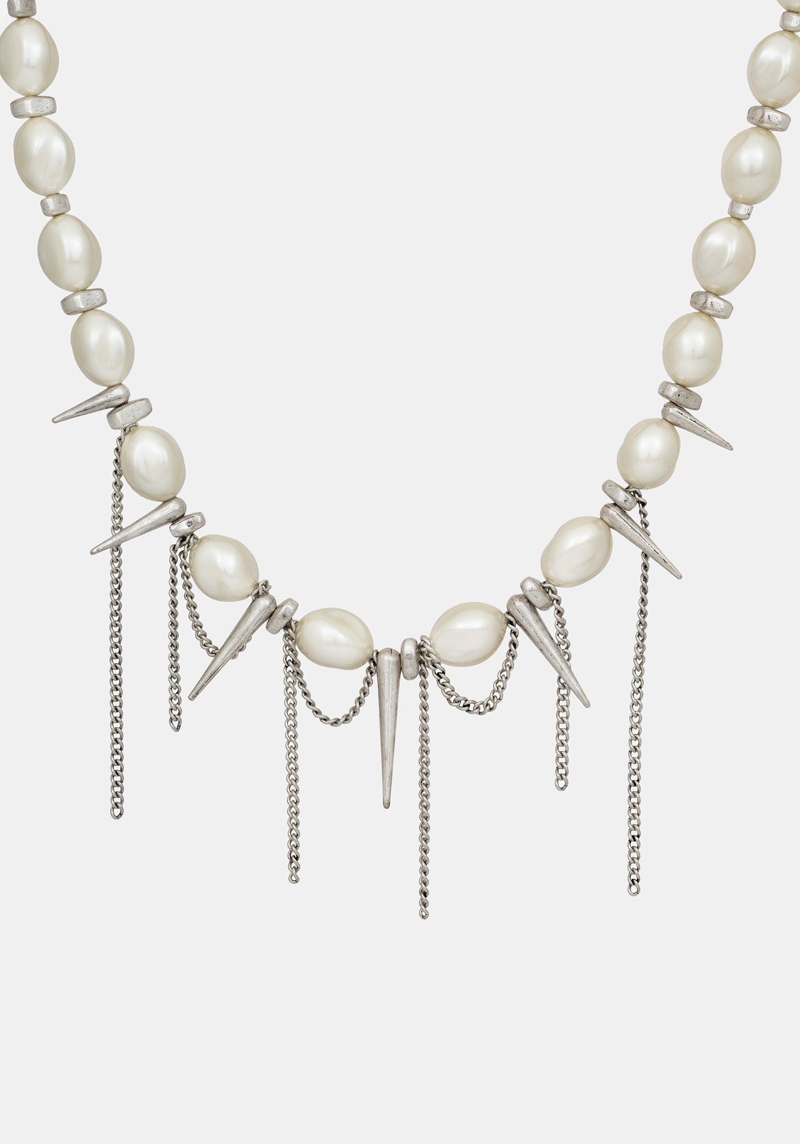 トップス MIKAGE SHIN Angel Pearl choker tops Flittex Spike Faux Pearl Choker – Disturbia