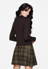 Cybele Embroidered Button Up Ribbed Knit Cardigan