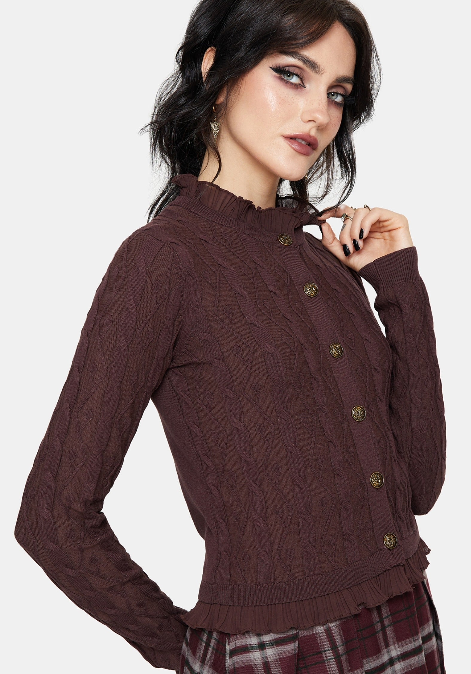 カーディガン 2WAY DISTORTION CABLE CARDIGAN Ameri（アメリ）の「2WAY DISTORTION CABLE CARDIGAN（カーディガン