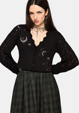 Lumi Celestial Embroidered Knit Cardigan