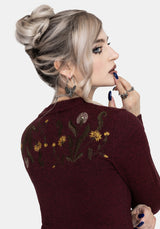 Elowyn Dandelion Embroidered Pointelle Knit Cardigan
