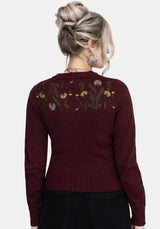Elowyn Dandelion Embroidered Pointelle Knit Cardigan