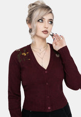 Elowyn Dandelion Embroidered Pointelle Knit Cardigan