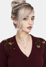 Elowyn Dandelion Embroidered Pointelle Knit Cardigan