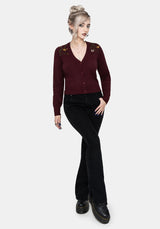 Elowyn Dandelion Embroidered Pointelle Knit Cardigan