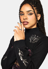Griffinfly Embroidered Extreme Crop Knit Jumper