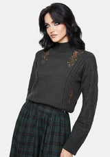Abellona Embroidered Cable Knit Jumper