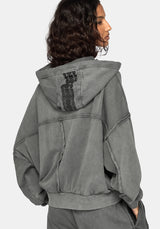 Mio Witches Knot Distressed Seam Hoodie