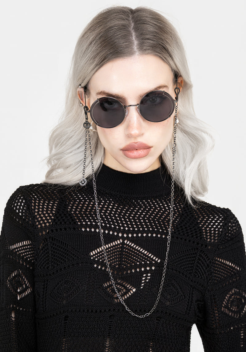 Emilie Round Sunglasses with Chain