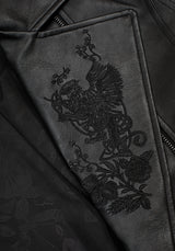 Clash Phoenix Embroidered Faux Leather Jacket