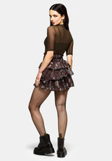 Dusha Garden Print Chiffon Ruffle Mini Skirt