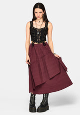 Lysandra Textured Ruffle Midi Skirt